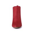 thumbnail image 2 of BLISSFUL STEP Women's Boots Pointed Toe Block Heel Chelsea Ankle Boots Red 5.5, 2 of 8