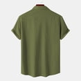 thumbnail image 3 of Besolor Mens Summer Short Sleeve Shirts Collared Button down Shirts Big and Tall Casual Solid Color Beach Shirts Tops, 3 of 6