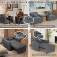 thumbnail image 4 of AECOJOY Fauteuil Convertible 3 en 1: Canapé-Lit et Futon avec Dossier Réglable et 2 Coussins - Gris Foncé, 4 of 10