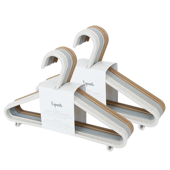 3 Sprouts Cintres pour Vêtements de Bébé en Plastique à Base de Paille de Blé - Lot de 30 - Assortis Mouchetés - Crème, Gris, Brun