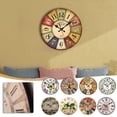 thumbnail image 3 of Agiferg European Style Creative Wooden Living Room Bedroom Decoration Round Wall Clock, 3 of 3