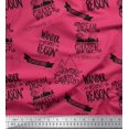 thumbnail image 1 of Soimoi Pink Silk Fabric Dream Chaser Text Print Sewing Fabric Yard 42 Inch Wide, 1 of 5