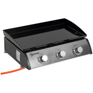 Outsunny 3 Grill à gaz liquéfié, Portable BBQ Grill, Argent