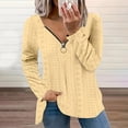 thumbnail image 2 of Timegard Hauts Grande Taille pour Femmes Col en V Fermeture Éclair Œillet Manches Longues Blouse Tunique Décontractée Habillée, 2 of 6