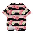 thumbnail image 4 of Penkiiy Garçons Filles Enfants T-Shirts Rayés à Imprimé Floral, Garçons Filles Chandails Fantaisie Col Rond Manches Courtes T-Shirts 3-4 Ans Multicolore, 4 of 5