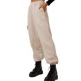 thumbnail image 2 of Innerwin Jogger Pants With Pockets Women Trousers Sports Solid Color Lounge Sweatpants Beige XL, 2 of 4
