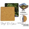 thumbnail image 4 of Inkdotpot Set of 6 Drink Coasters Easy Clean 4-inch SquareCoastersCork Base-Reusable- Nature, 4 of 8