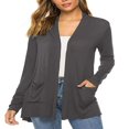 thumbnail image 1 of Cardigan Femme Couleur Unie Manches Longues Tricot, 1 of 5