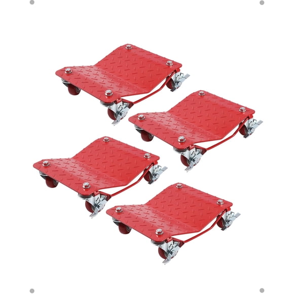 Yiwa Heavy-Duty Car Tire Wheel Dollies Set of 4, 6000LB Capacity 360 Degree Mobility Steel Car Dolly with Anti-Slip Grooves for Garage, SUV, Truck and Vehicle Storage