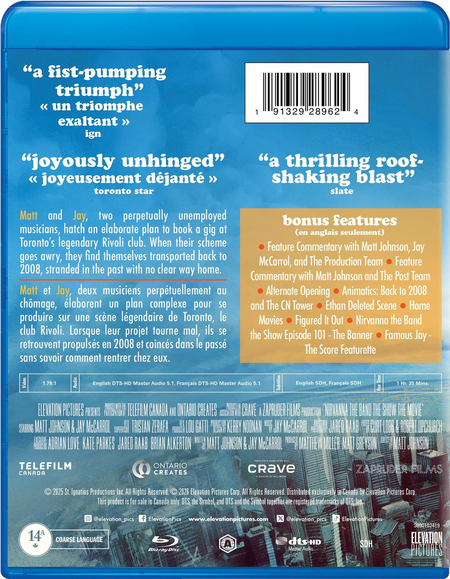 Nirvanna le band la série le film (2026) (Blu-Ray), Comédie, Elevation Pictures