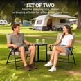 thumbnail image 4 of Outsunny Ensemble de 2 Chaises Pliantes d'Extérieur, Chaises de Camping Rembourrées, Kaki, 4 of 10