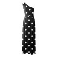 thumbnail image 2 of Lenago Blouses Grande Taille pour Femmes Habillées Décontractées Mode Féminine Décontractée Été Sans Manches Imprimé Robe Fendue à une Épaule Robes de Plage d'Été en Liquidation, 2 of 5