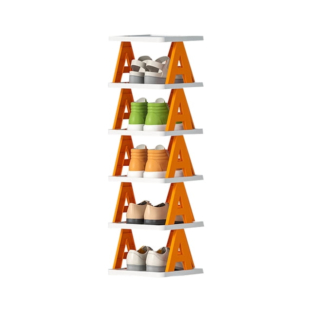 LSLJS Multi-layer Letter Shoe Rack, Small Shoe Cabinet for Household Doorstep Balcony, and Economical Folding Shoe Rack for Student Dormitories, Home Accessories