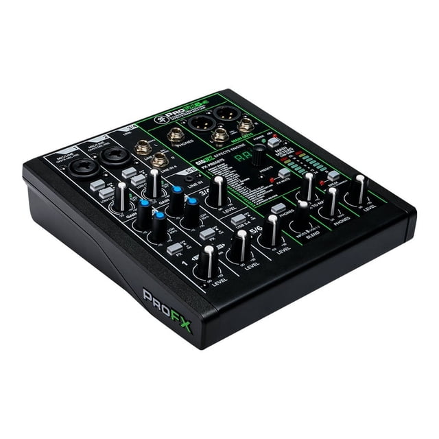 Mackie ProFX6v3 Mélangeur 6 Canaux avec Effets et USB, un Mélangeur Analogique compact avec accents Multicolores, Préamplis de Micro Onyx, Moteur d'Effets GigFX et Enregistrement 2x4 192 KHz. Convient au Mixage de Son en Direct, aux Installations DJ, au Multimédia et aux applications de Diffusion.