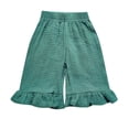 thumbnail image 1 of Cat Leggings 4t Girls Champagne Leggings Ruffled Girls' Double Breathable Capri Pants, 1 of 6