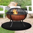 thumbnail image 4 of BBQ Mat & Fire Mat for Fireplace and Brazier — Fiberglass Silicone Oven Mat Outdoor Terrace Circular Barbecue Mat Fireproof 24-Inch Heat Cooking, 4 of 8