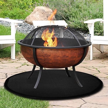 Product Classification Fireproof Mat for Fireplace and Brazier - Fiberglass Silicone Oven Mat for Outdoor Barbecue Heat Circular 20-Inch Mat