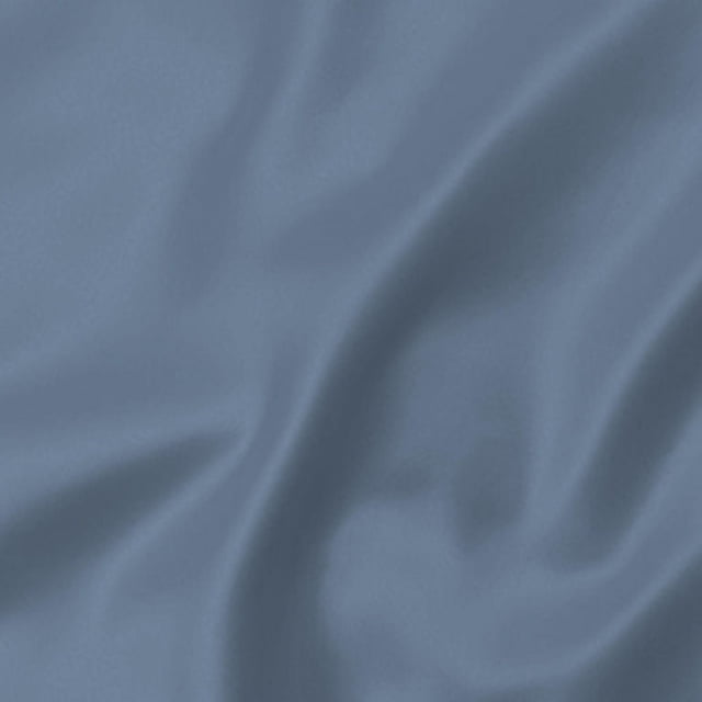 Johnson Home 300 Thread Count Cotton Fitted Sheets close-up showing smooth blue sateen fabric with fine weave and subtle sheen, featuring extra deep 15-inch pockets and heavy duty elasticized hems for a secure mattress fit, ideal for home bedding.