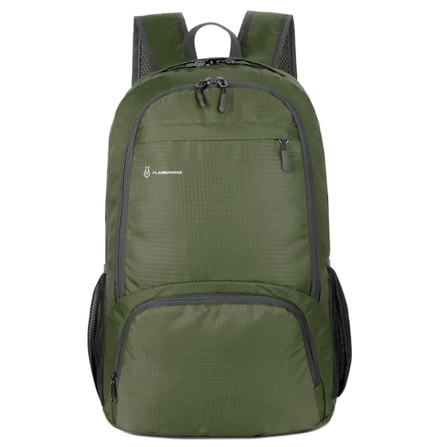 Léger Pliable Hommes Femmes Imperméable Voyage Packable Randonnée Armée Vert