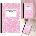 thumbnail image 2 of ZTTD 1 Pack Composition Notebook, Wide Ruled Composition Notebook, 5.51" x 8.27", 30 Sheets(60 Pages) per Comp Book, Pink Marble Notebooks for Office Supplies, Wide Ruled Notebook(Style8-Pink), 2 of 8