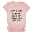 thumbnail image 1 of EQWLJWE Chemises pour Femmes Liquidation Femmes Manches Courtes Décontracté Femmes Décontracté Drôle Lettre Imprimée Col Rond Manches Courtes Hauts Blouse T-Shirt, 1 of 3