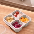 thumbnail image 1 of Wuztai Boîte Bento à 4 Compartiments, Contenants à Lunch Réutilisables Divisés pour Enfants et Adultes, Contenants Empilables pour Préparation de Repas Allant au Micro-Ondes pour l'École, le Travail et les Voyages, 1 of 7