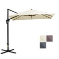 thumbnail image 1 of Outsunny Parasol Suspendu Déporté Carré pour Patio avec Base en Croix Blanc Crème, 1 of 10