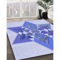 thumbnail image 3 of Ahgly Company Tapis d'Intérieur Lavable en Machine Carré Transitionnel Bleu Céleste, 4 Pieds Carré, 3 of 7