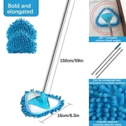 Uscallm Triangular Mop for Household Cleaning, 180° Rotating Head, Extendable Handle, Multi-Surface Floor Duster, Ceiling and Wall Cleaning Tool
