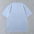 thumbnail image 2 of Pisexur T Shirts for Man , Hommes Couleur Unie Mode Décontractée Ventilée Col Rond Exercice Manches Courtes Haut Bleu Clair, P Chemises de Golf Hommes & Chemises Hommes, 2 of 4