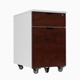thumbnail image 1 of Desky Wooden Minimal Filing Cabinet - White / Red Walnut Rubberwood, 1 of 10