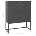 thumbnail image 4 of vidaXL Haut de Buffet Anthracite 80x35x100 cm Acier, 4 of 5