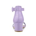 thumbnail image 2 of BLISSFUL STEP Women's Shoes Open Toe Block Heel Ankle Strap Sandals Purple 6, 2 of 7