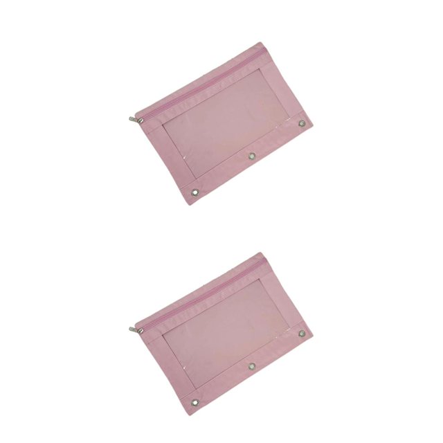 Dalazy Practical Office Supplies Stylish Zippered Document Pouch Storing Files Light Pink 2Set
