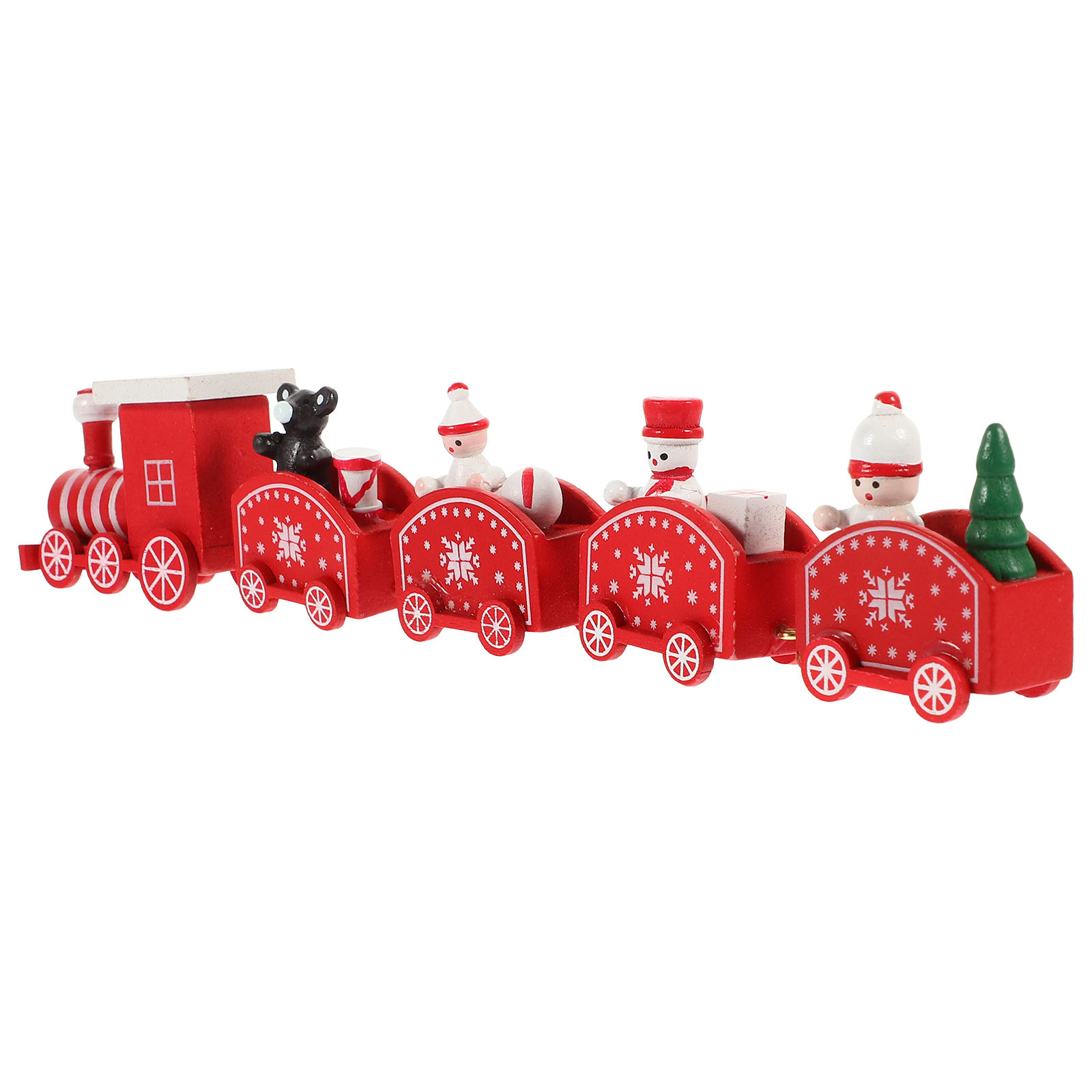 Homoyoyo 1 Set Red Wooden Train Toy Santa Claus Train Ornament for Home