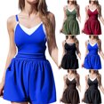 thumbnail image 1 of TIMIFIS Robe Maillot de Bain pour Femmes une Pièce Robe de Bain Été Bain de Soleil Maillot de Bain Couleur Unie Mode Planche Volleyball Activité Maillot de Bain, 1 of 9