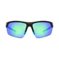 thumbnail image 3 of Athletic Works Matte Black With Green Revo Polarized Lens Sunglasses, 3 of 3