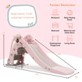 thumbnail image 2 of Patiojoy 3-in-1 Kids Dolphin Slide Baby Play Climber Slide Set with Basketball Hoop Pink, 2 of 7