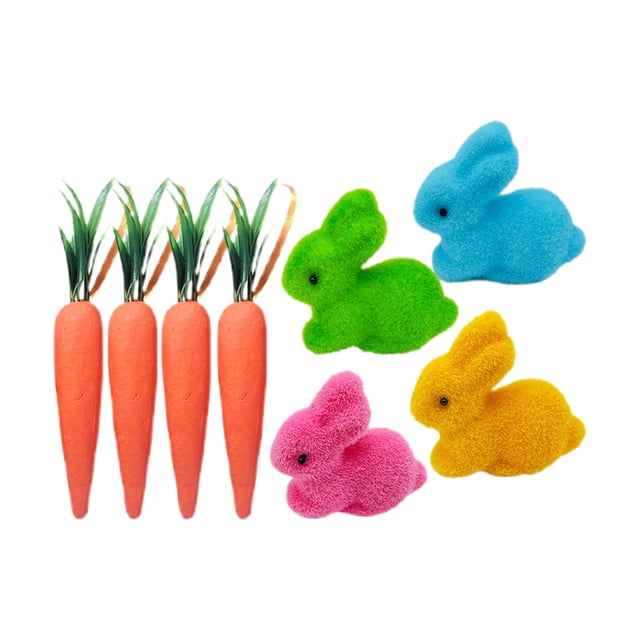 TIMIFIS Storage Rack, 2.95 Inch Easter Carrot Hanging Ornaments Artificial Easter Foam Glitter Carrots 10Pcs Easter Decorations for Home