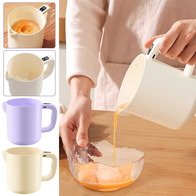 Bowayaoa Electric Egg Beater, Small Handheld Mixer, Multifunctional Whisk for Baking, Egg Whites Blender, Rice Washing Kitchen Gadget, Portable Travel Mixer with USB Charging