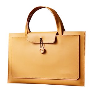 Portable Laptop Bag Large Capacity Handheld Laptop Bag Wear-resistant PU Business Computer Bag Orange 15.6