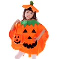 thumbnail image 1 of Diconna Unisex Halloween Clothes Set Pumpkin Shaped Romper  Hat Candy Bag, 1 of 9