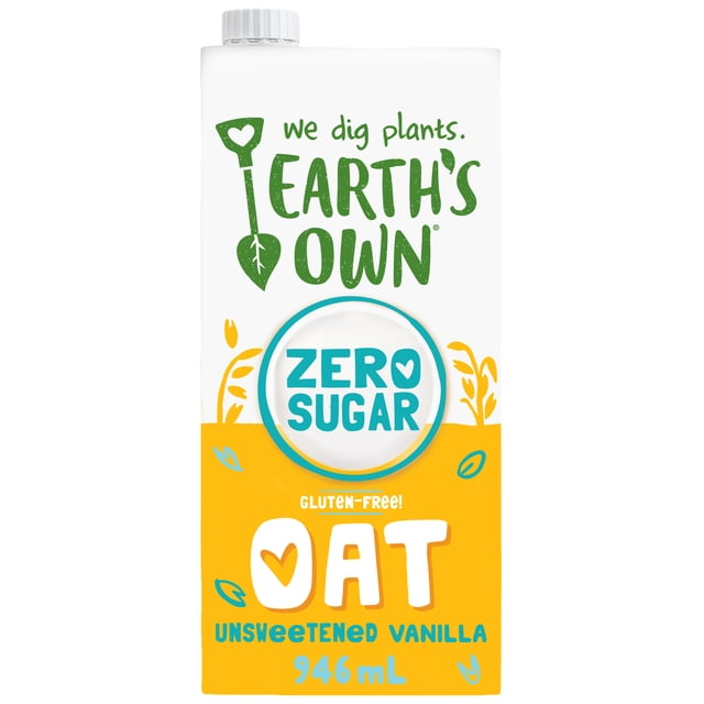 Earth's Own Gluten-Free, Zero Sugar Vanilla Oat Milk Alternative, 946 mL