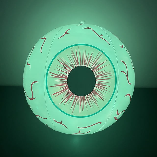 AHMT Halloween Inflatables Eyeball Decorations, Outdoor Eyeballs Halloween Decor LED Lights for Holiday Yard Garden Lawn, Halloween Eyeball Inflatable 15.7 Inch Changing Party Decoration(A)