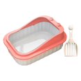 thumbnail image 2 of Esquirla Cat Litter Tray Cat Litter Container with High Side Open Top Pet Litter Tray Pink, 2 of 8