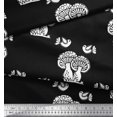 thumbnail image 2 of Soimoi Velvet Fabric Bird & Mushroom Block Printed Fabric 1 Yard 58 Inch Wide, 2 of 3