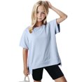 thumbnail image 5 of Plebaso T-shirts Surdimensionnés pour Garçons Filles Manches Courtes Décontractés T-Shirts Unis Enfants Col Rond Hauts Légers, 5 of 5