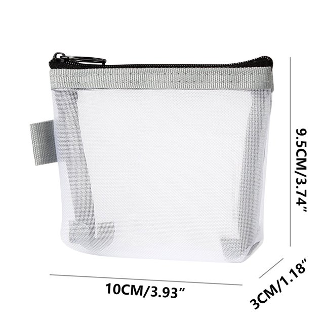 Birdeem Cosmetic Mesh Storage Bag Portable Travel Compact Lipstick Storage Bag Key Card Zipper Bag
