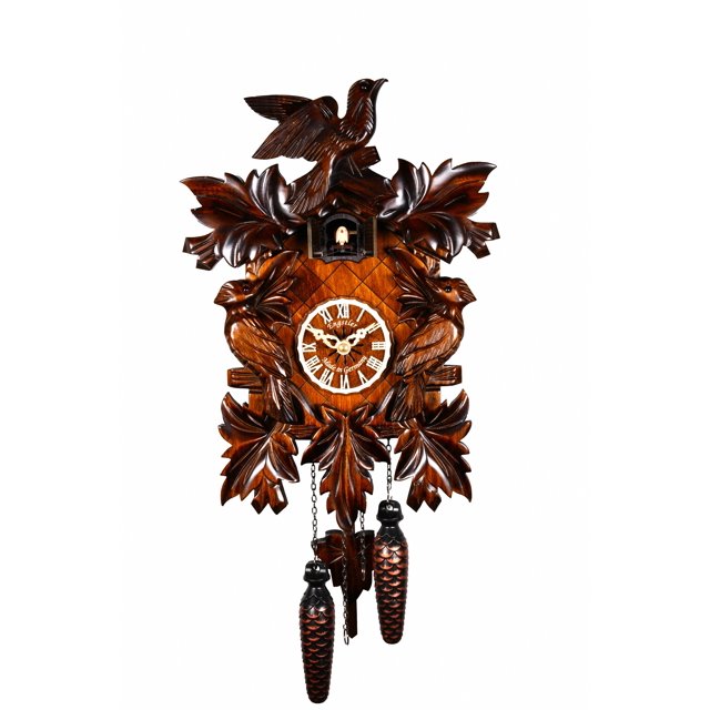 Horloge Coucou à Quartz 7 Feuilles, 3 Oiseaux en 632 Q