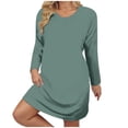 thumbnail image 1 of Ixbnca Robe pour Femme Grande Taille Col Rond Manches Courtes Robes T-Shirt Décontractées Amples Été Robe Courte, 1 of 7
